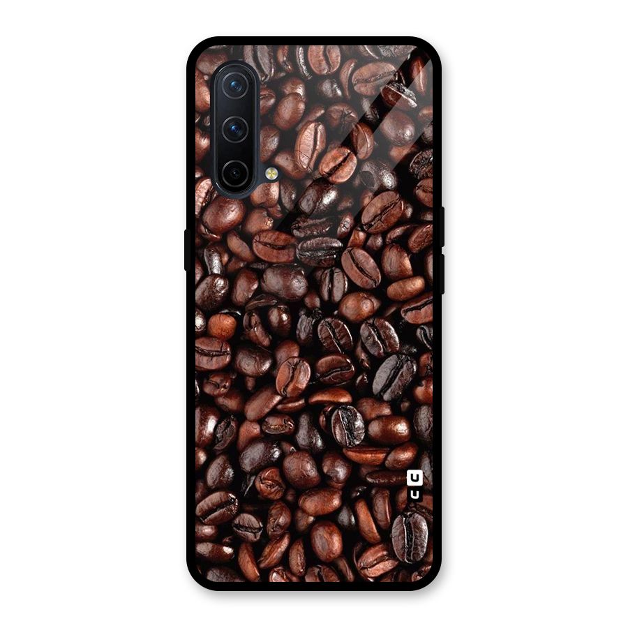 Coffee Beans Texture Glass Back Case for OnePlus Nord CE 5G