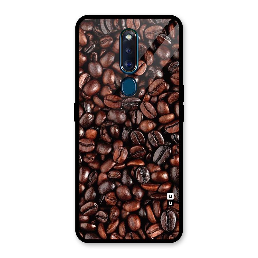 Coffee Beans Texture Glass Back Case for Oppo F11 Pro