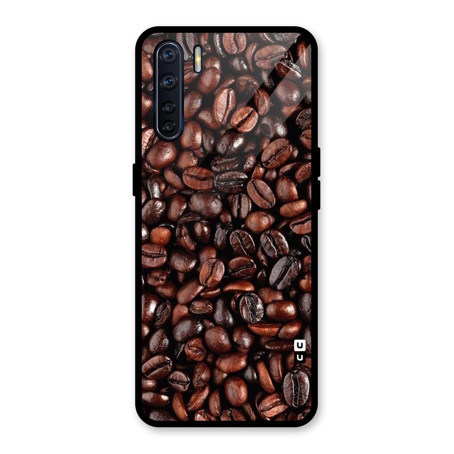 Coffee Beans Texture Glass Back Case for Oppo F15