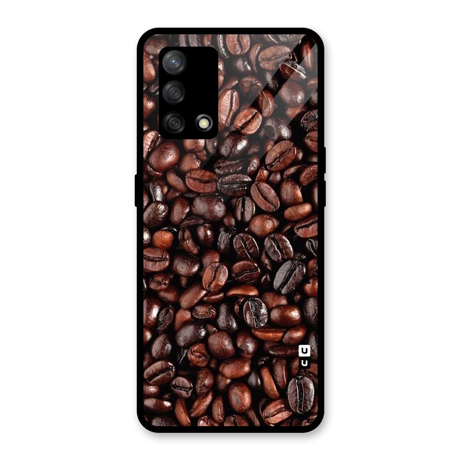 Coffee Beans Texture Glass Back Case for Oppo F19