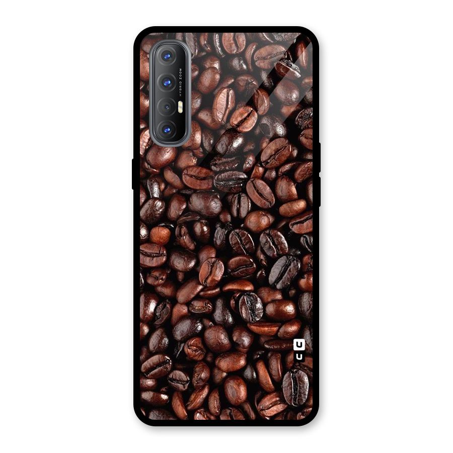 Coffee Beans Texture Glass Back Case for Oppo Reno3 Pro