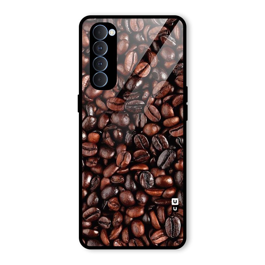 Coffee Beans Texture Glass Back Case for Oppo Reno4 Pro