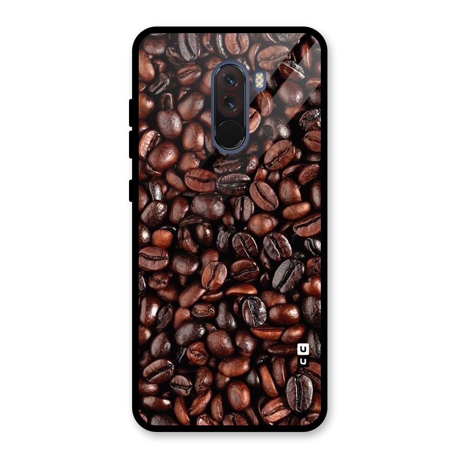 Coffee Beans Texture Glass Back Case for Poco F1