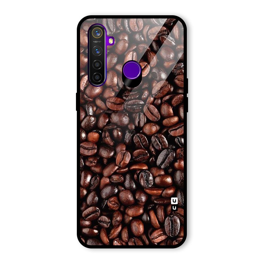 Coffee Beans Texture Glass Back Case for Realme 5 Pro