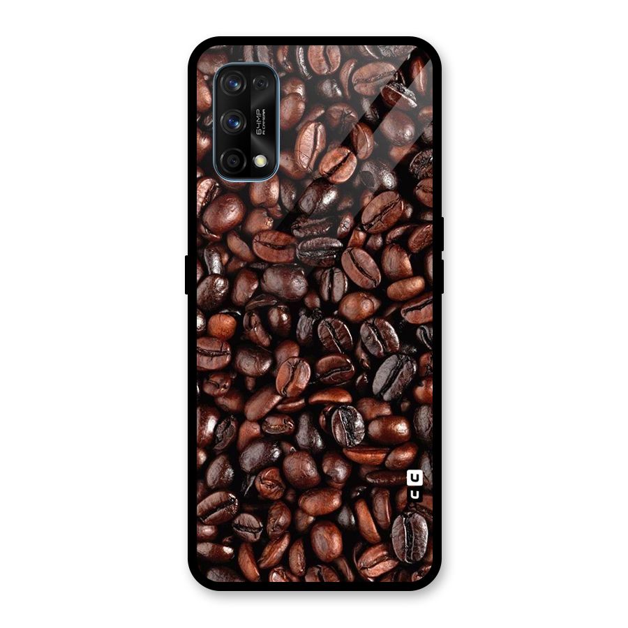Coffee Beans Texture Glass Back Case for Realme 7 Pro