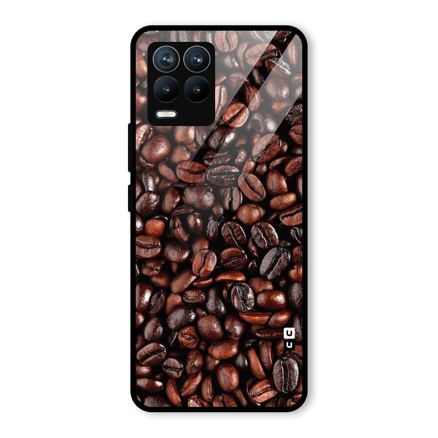 Coffee Beans Texture Glass Back Case for Realme 8 Pro
