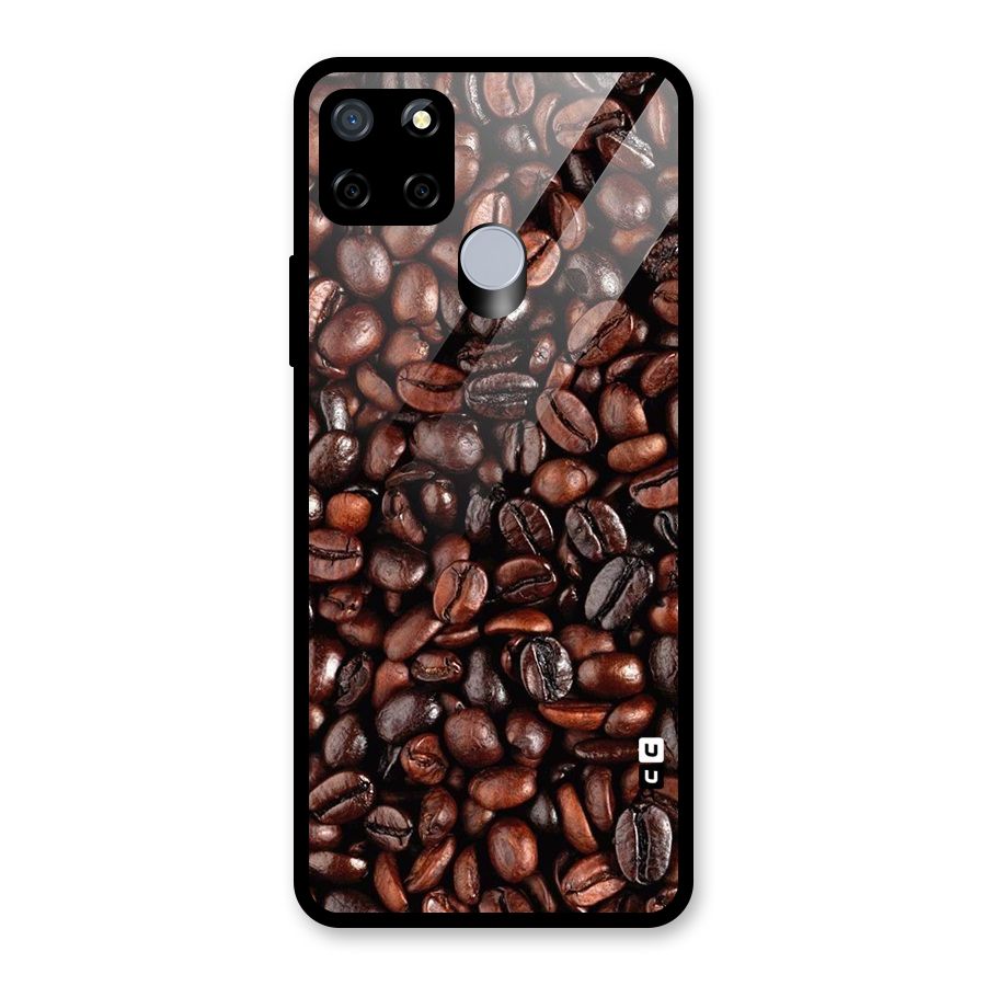 Coffee Beans Texture Glass Back Case for Realme C15