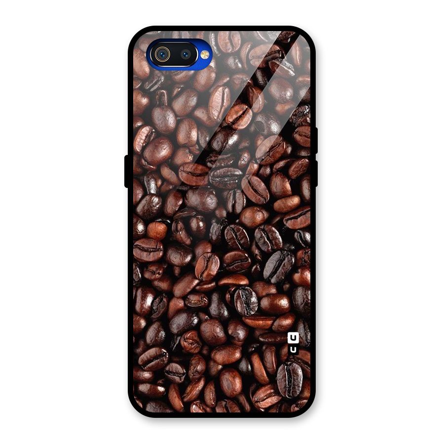 Coffee Beans Texture Glass Back Case for Realme C2