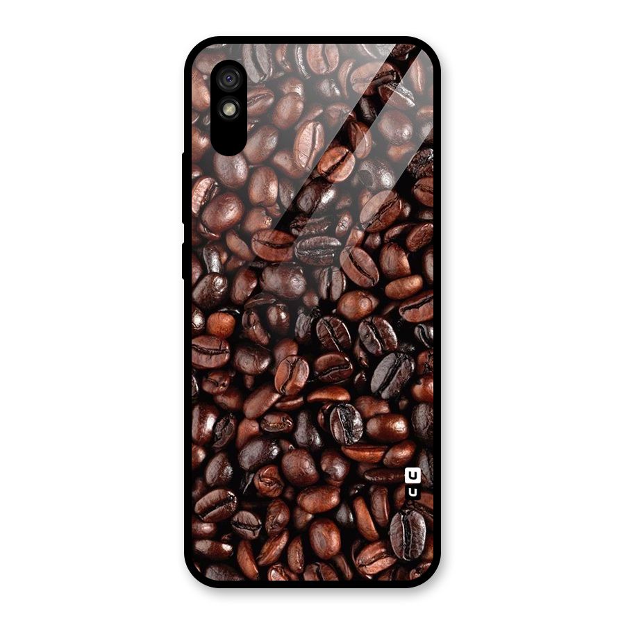Coffee Beans Texture Glass Back Case for Redmi 9A