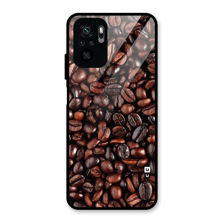 Coffee Beans Texture Glass Back Case for Redmi Note 10S