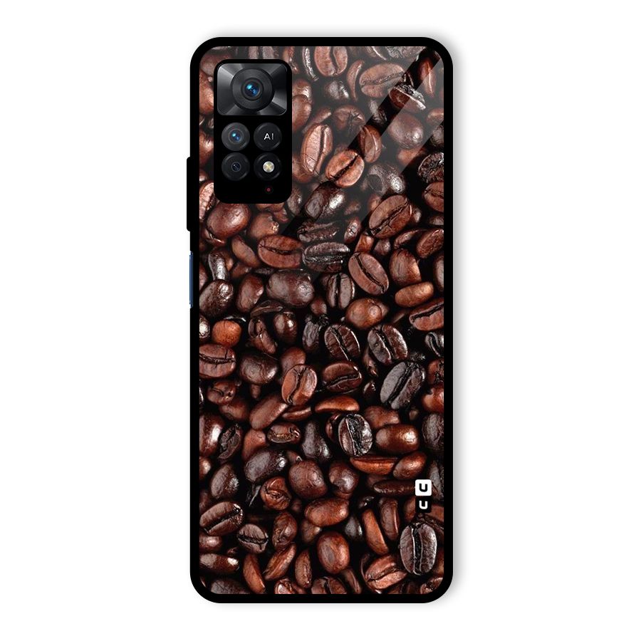 Coffee Beans Texture Glass Back Case for Redmi Note 11 Pro