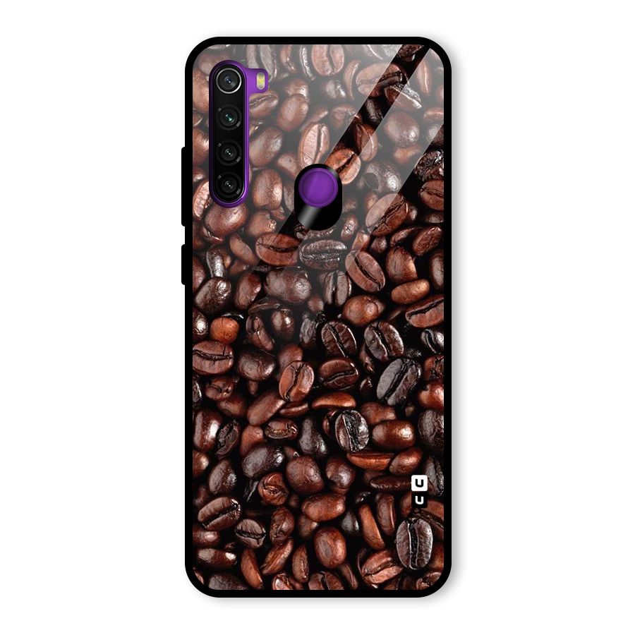 Coffee Beans Texture Glass Back Case for Redmi Note 8