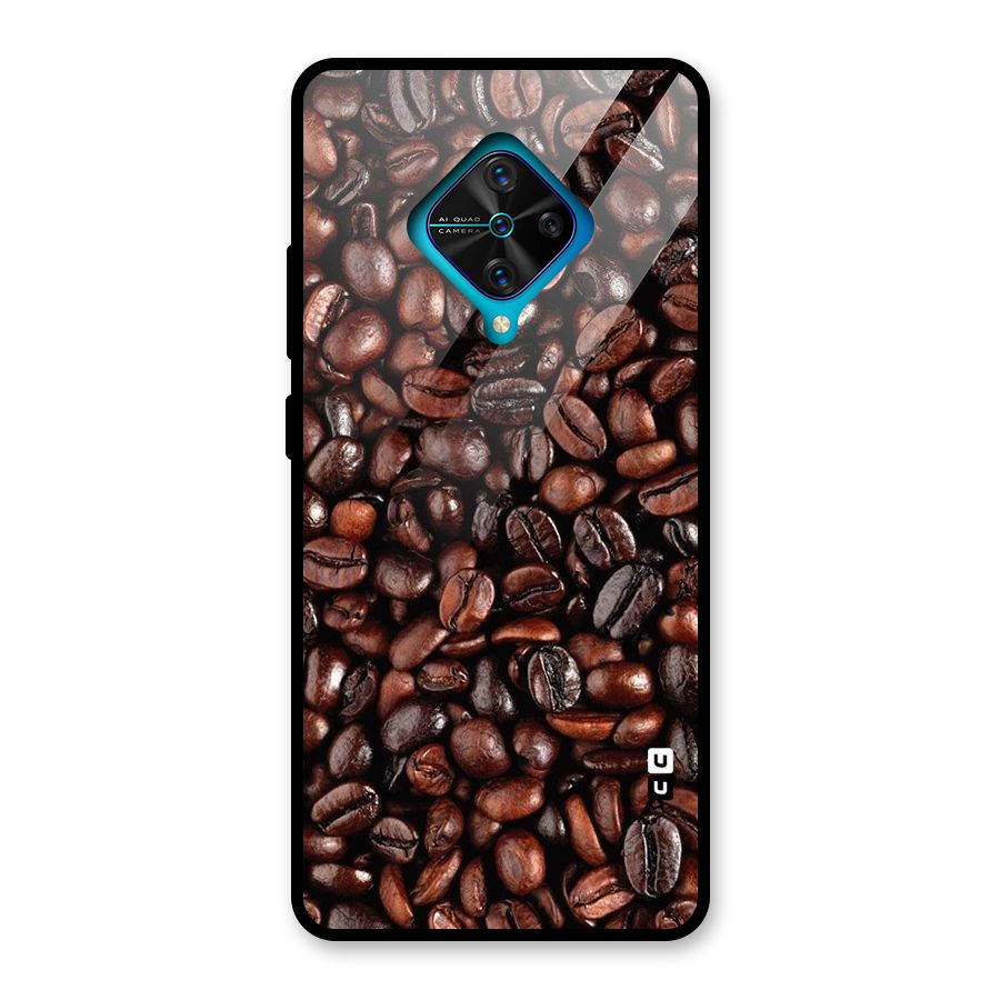 Coffee Beans Texture Glass Back Case for Vivo S1 Pro