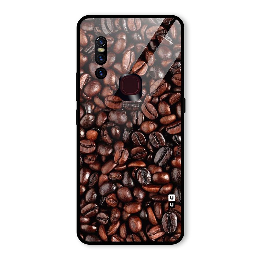 Coffee Beans Texture Glass Back Case for Vivo V15