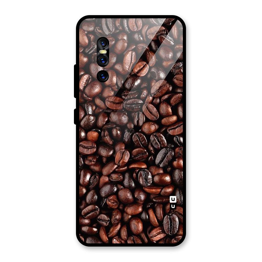 Coffee Beans Texture Glass Back Case for Vivo V15 Pro