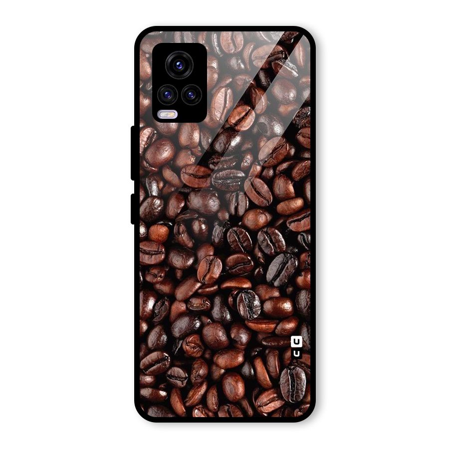 Coffee Beans Texture Glass Back Case for Vivo V20