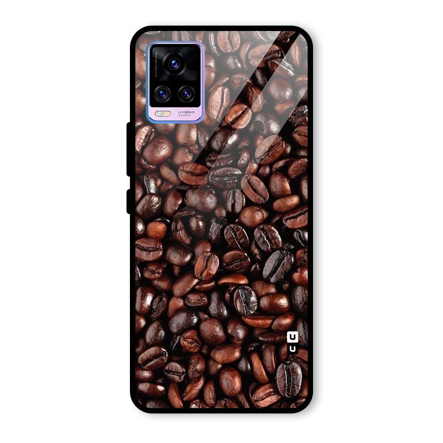 Coffee Beans Texture Glass Back Case for Vivo V20 Pro
