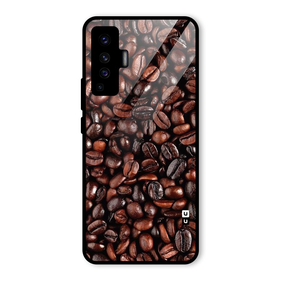 Coffee Beans Texture Glass Back Case for Vivo X50