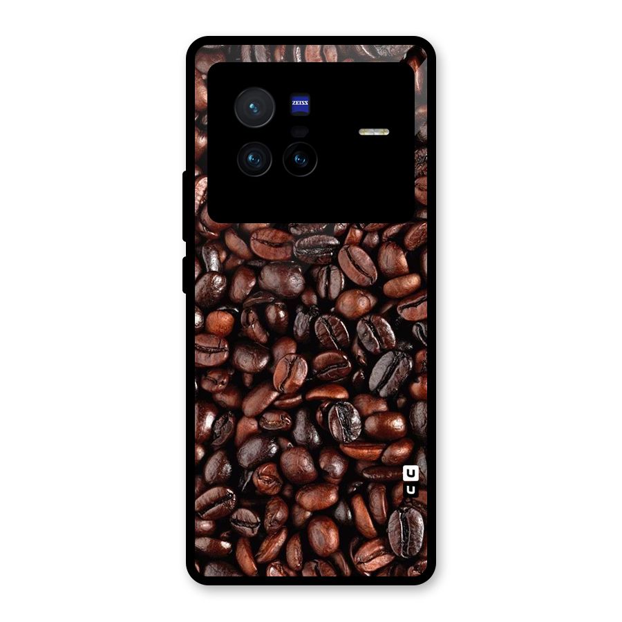 Coffee Beans Texture Glass Back Case for Vivo X80