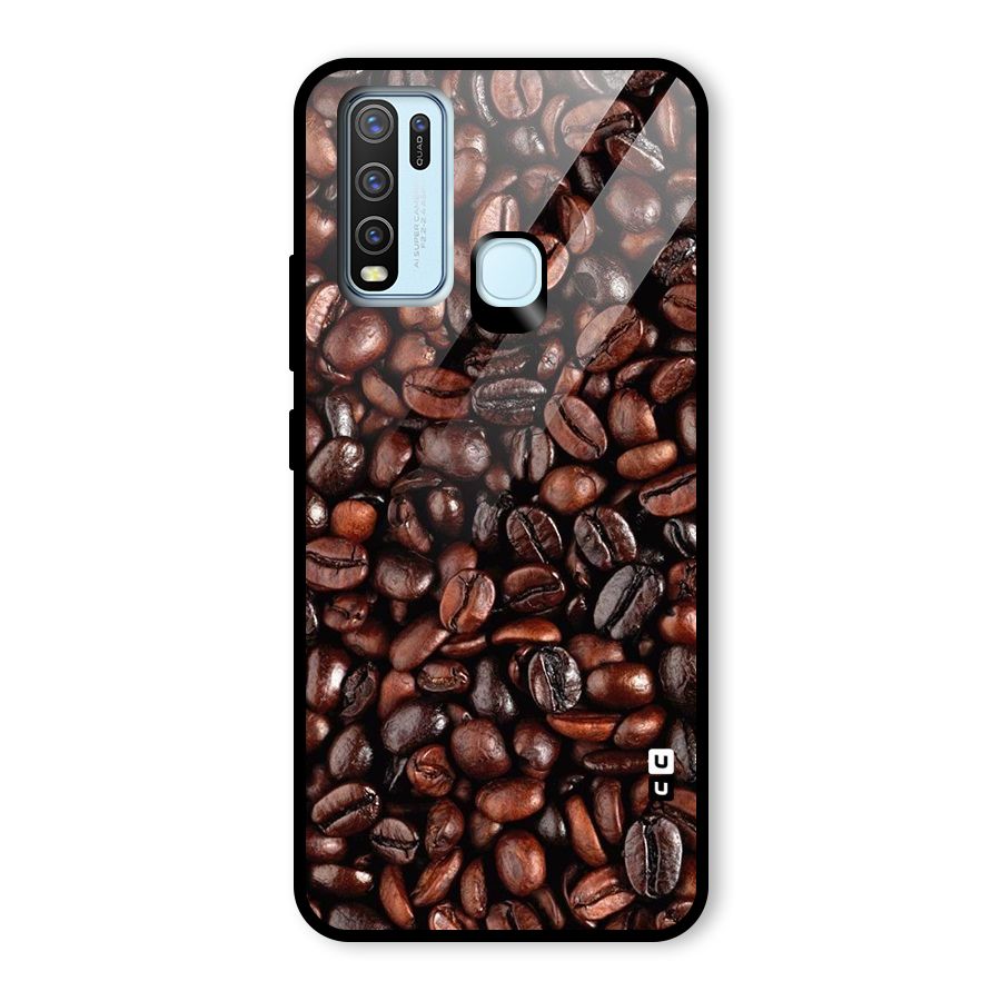 Coffee Beans Texture Glass Back Case for Vivo Y50