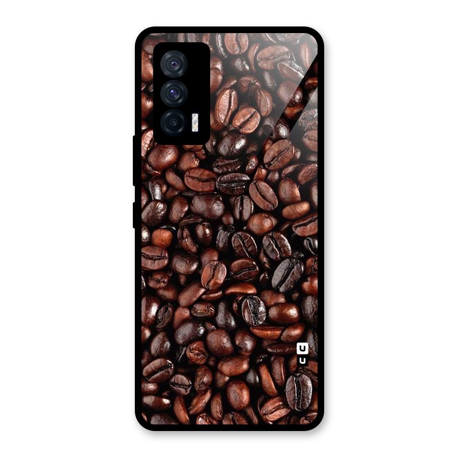 Coffee Beans Texture Glass Back Case for Vivo iQOO 7 5G