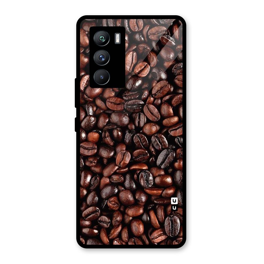 Coffee Beans Texture Glass Back Case for Vivo iQOO 9 SE