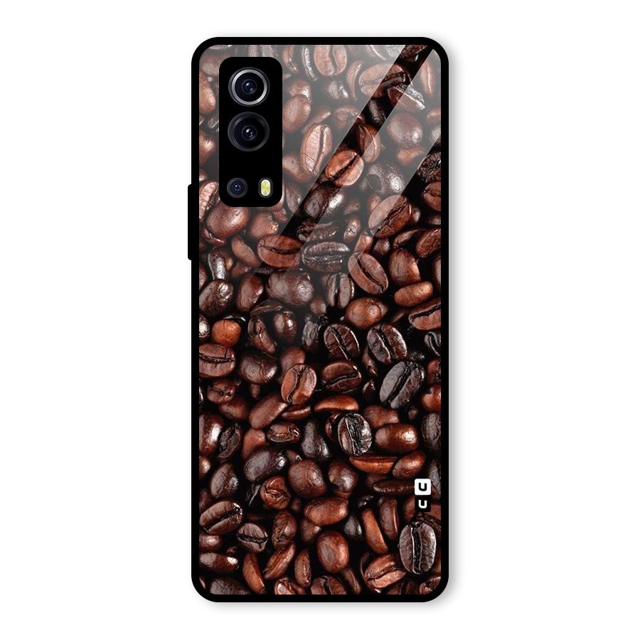 Coffee Beans Texture Glass Back Case for Vivo iQOO Z3