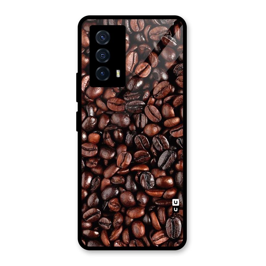 Coffee Beans Texture Glass Back Case for Vivo iQOO Z5