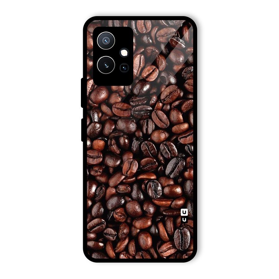 Coffee Beans Texture Glass Back Case for Vivo iQOO Z6