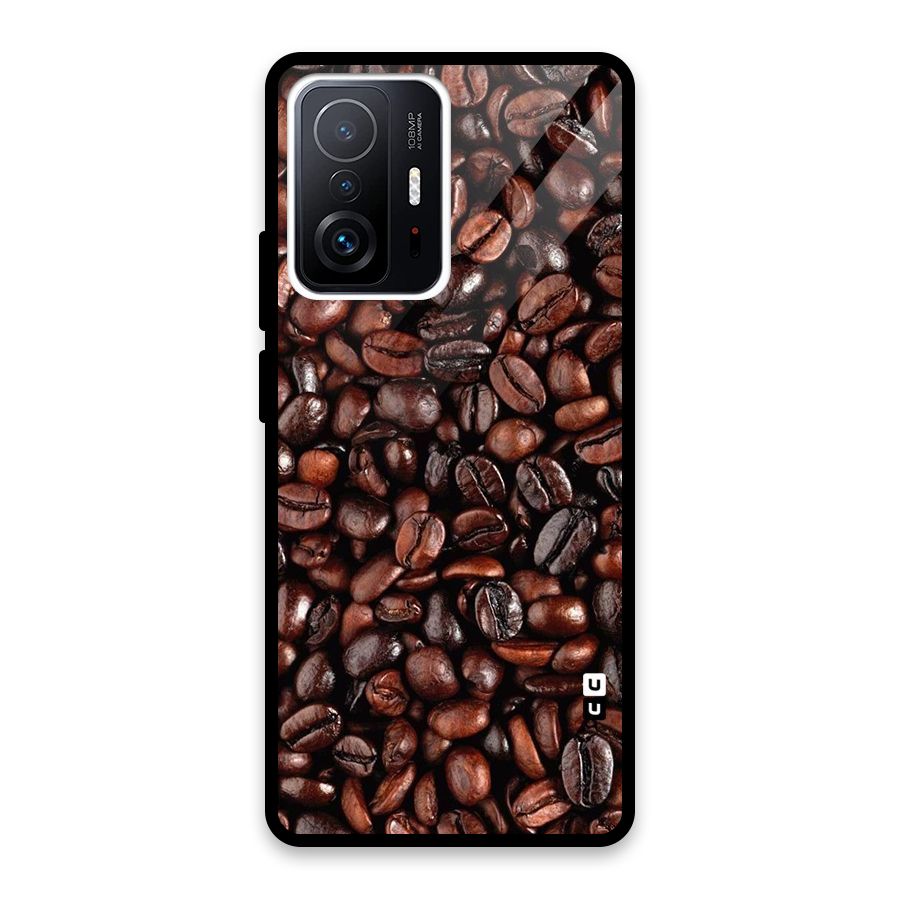 Coffee Beans Texture Glass Back Case for Xiaomi 11T Pro