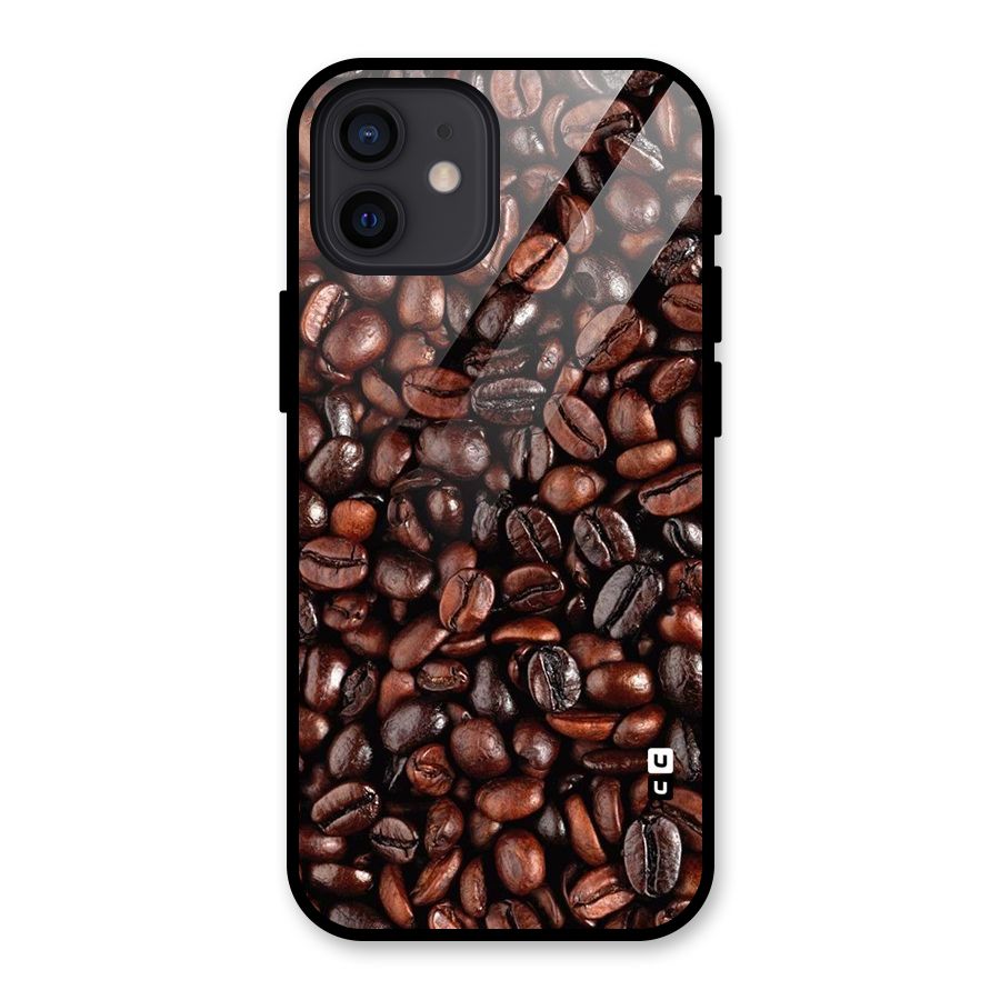 Coffee Beans Texture Glass Back Case for iPhone 12