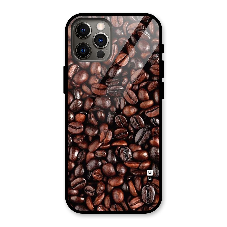 Coffee Beans Texture Glass Back Case for iPhone 12 Pro