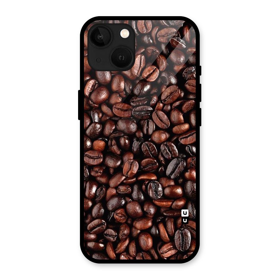 Coffee Beans Texture Glass Back Case for iPhone 13