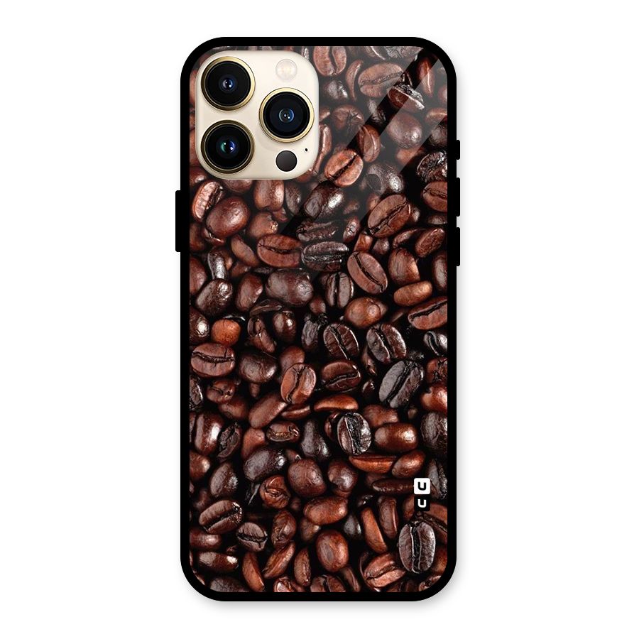 Coffee Beans Texture Glass Back Case for iPhone 13 Pro Max