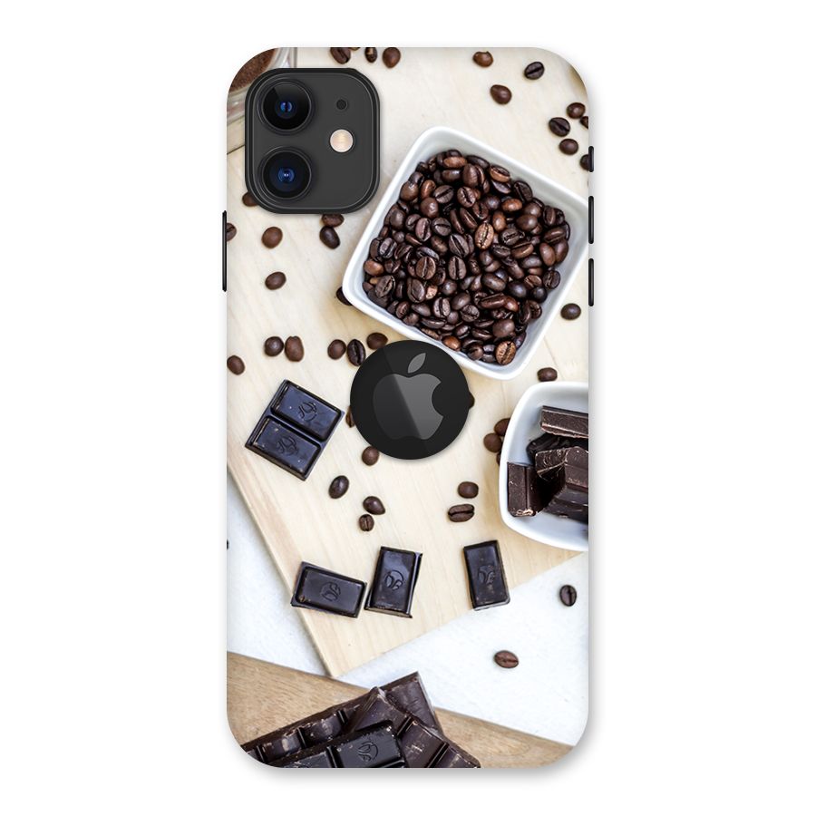 Coffee Beans and Chocolate Back Case for iPhone 11 Logo Cut