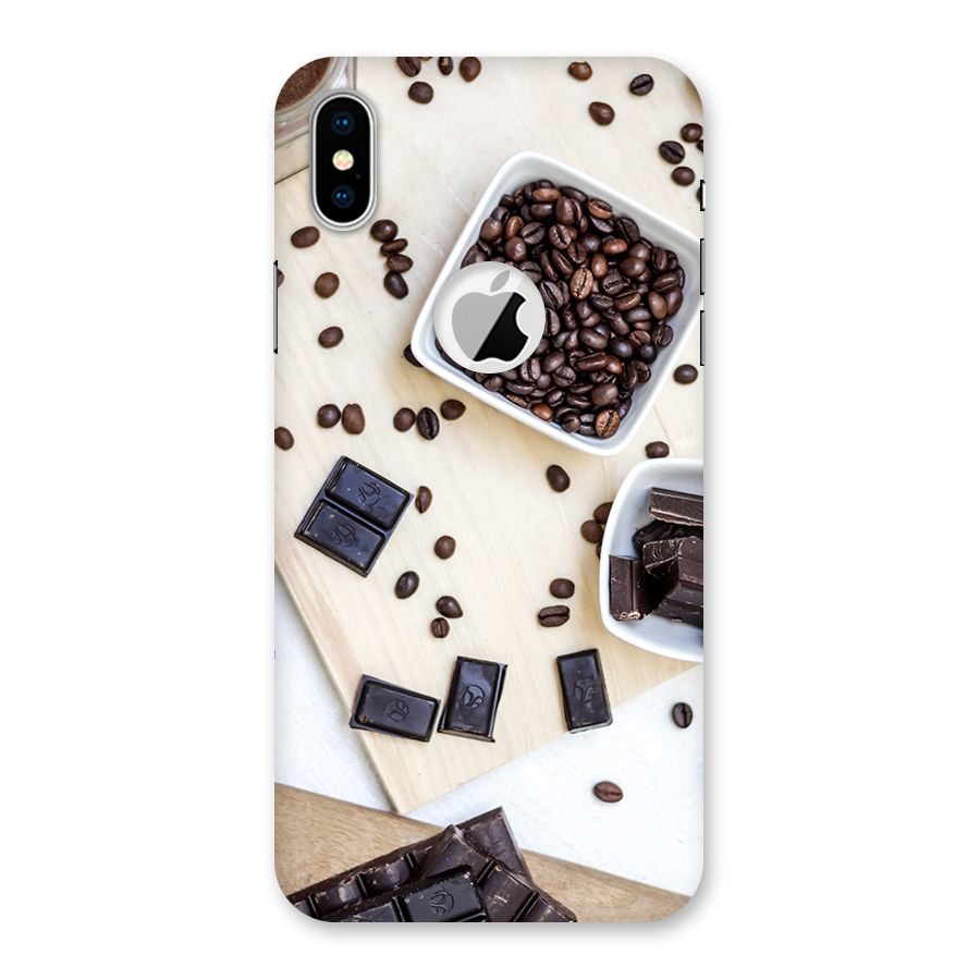 Coffee Beans and Chocolate Back Case for iPhone X Logo Cut