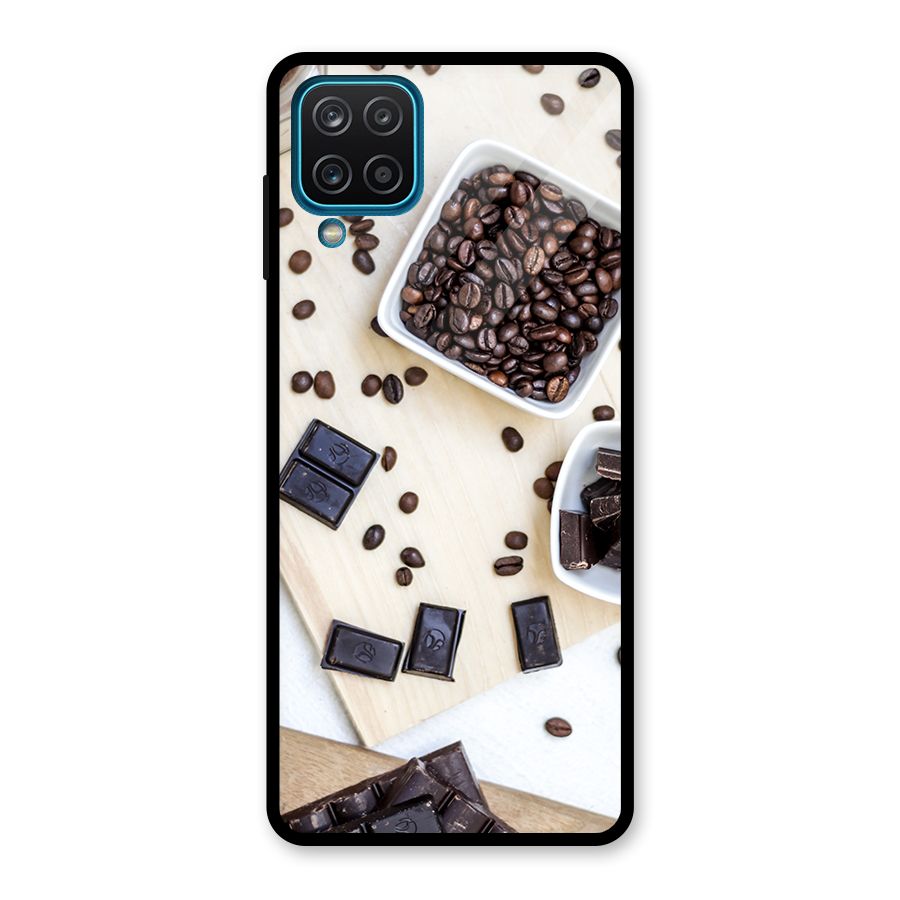 Coffee Beans and Chocolate Glass Back Case for Galaxy A12