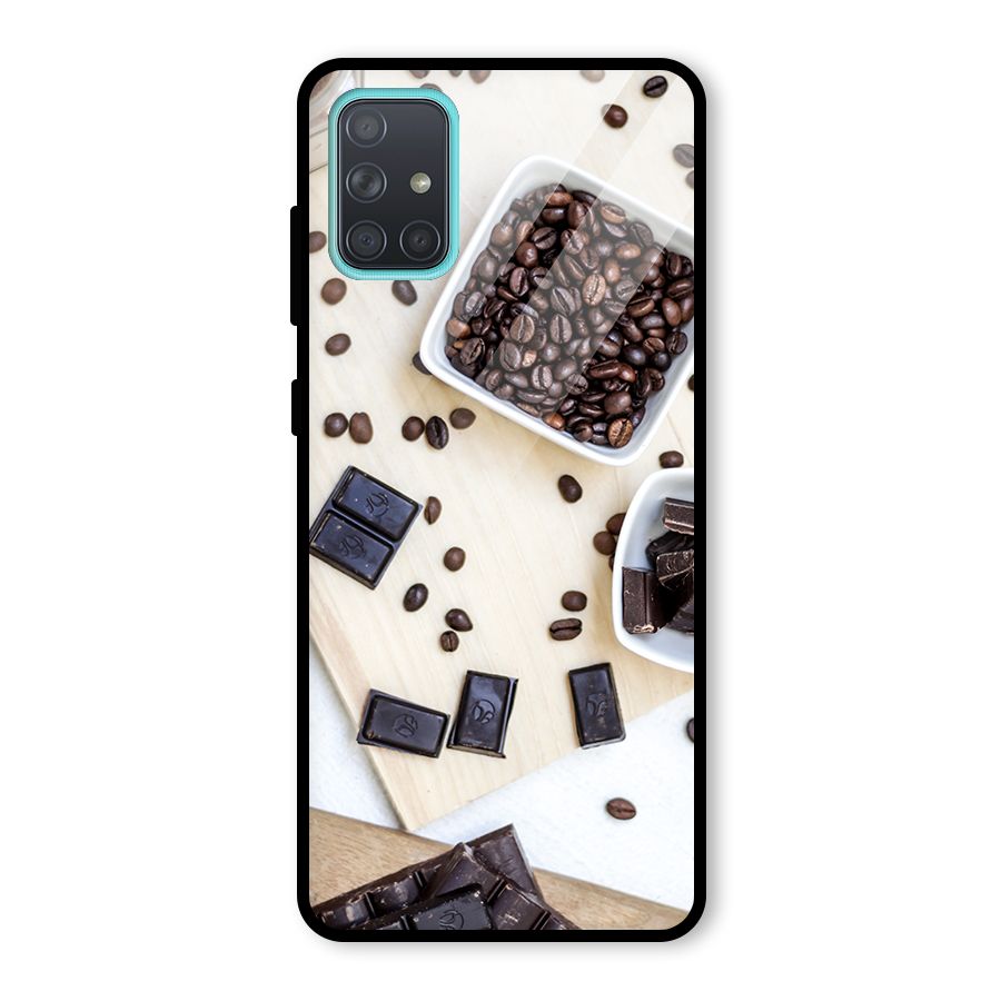 Coffee Beans and Chocolate Glass Back Case for Galaxy A71