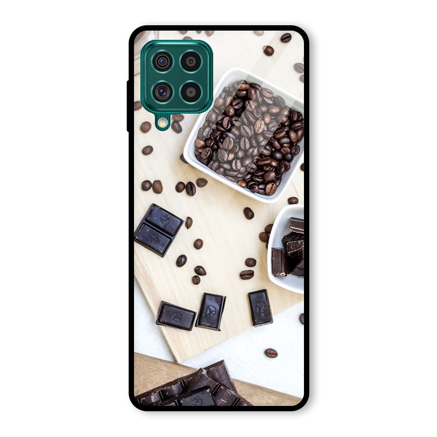 Coffee Beans and Chocolate Glass Back Case for Galaxy F62
