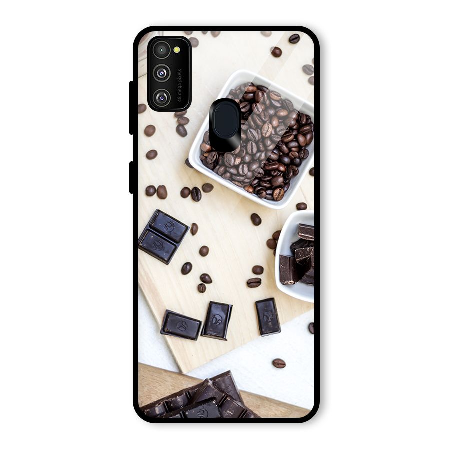 Coffee Beans and Chocolate Glass Back Case for Galaxy M30s