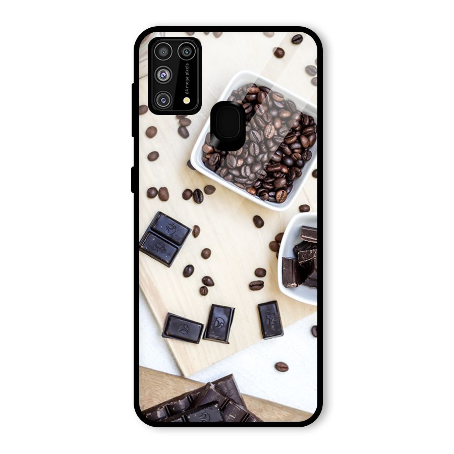 Coffee Beans and Chocolate Glass Back Case for Galaxy M31