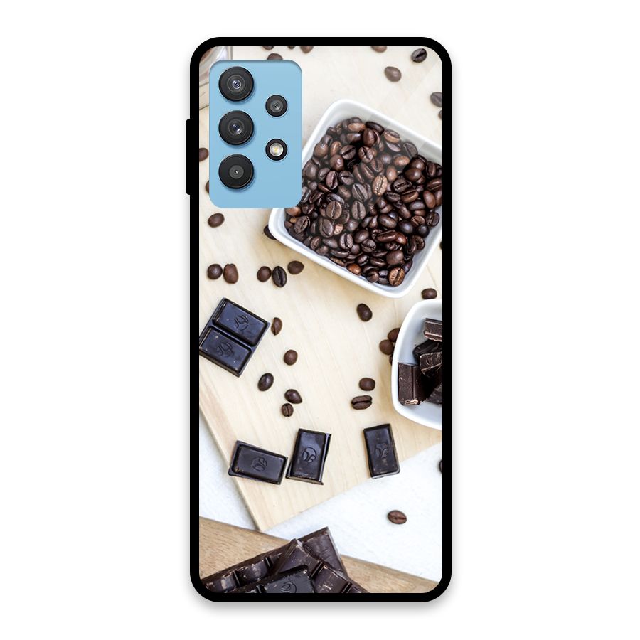 Coffee Beans and Chocolate Glass Back Case for Galaxy M32 5G