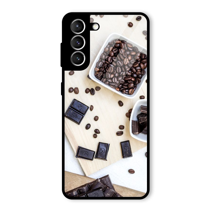 Coffee Beans and Chocolate Glass Back Case for Galaxy S21 5G