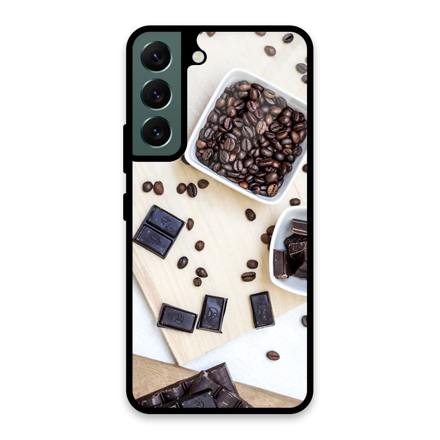 Coffee Beans and Chocolate Glass Back Case for Galaxy S22 5G