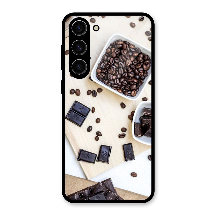 Coffee Beans and Chocolate Glass Back Case for Galaxy S23 Plus