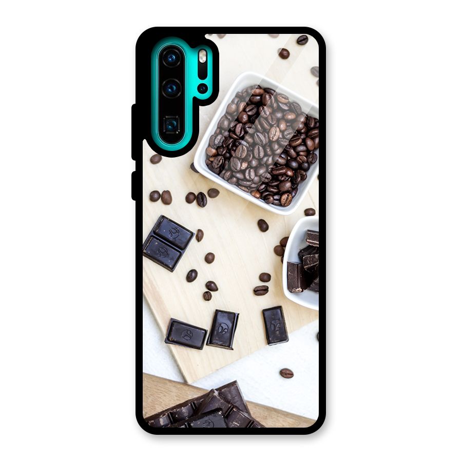 Coffee Beans and Chocolate Glass Back Case for Huawei P30 Pro