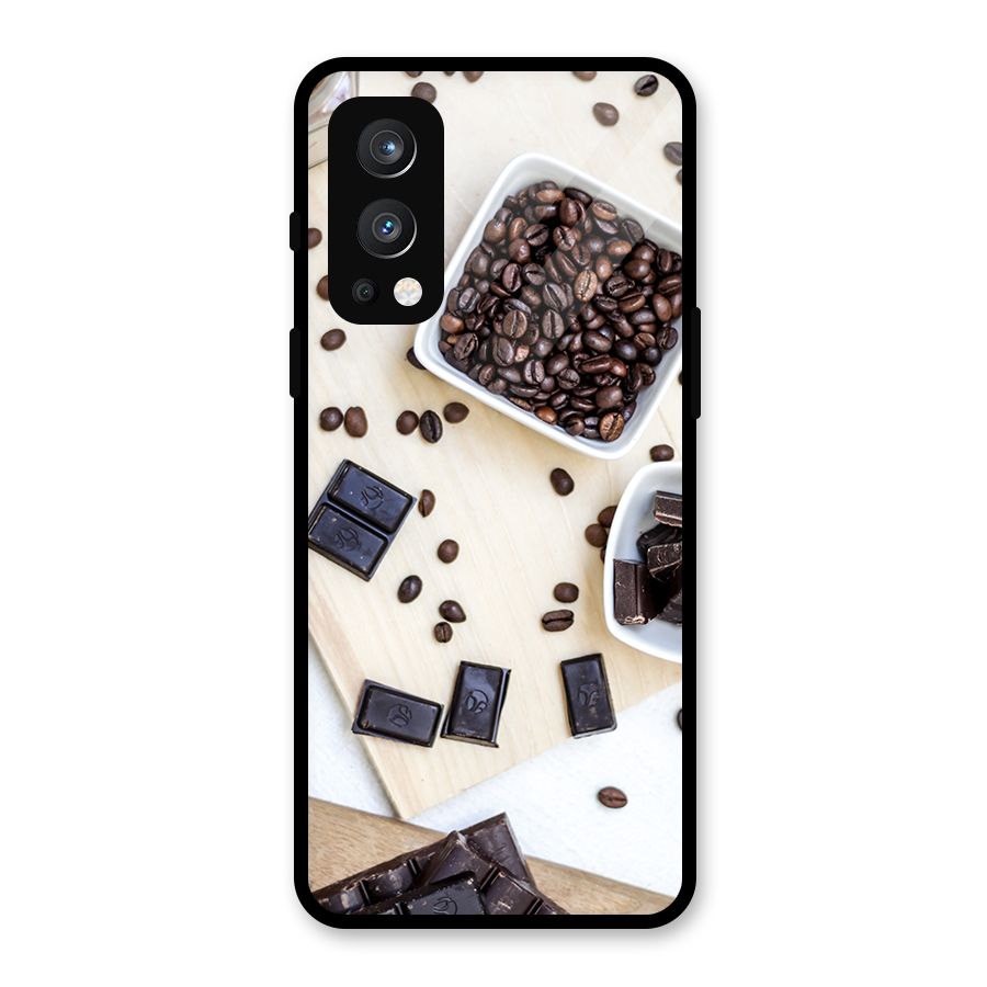 Coffee Beans and Chocolate Glass Back Case for OnePlus Nord 2 5G