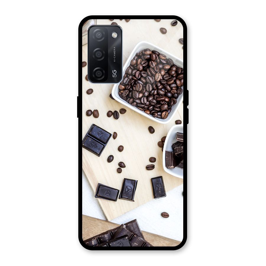 Coffee Beans and Chocolate Glass Back Case for Oppo A53s 5G