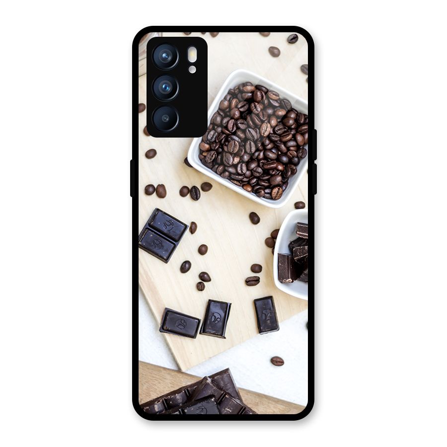Coffee Beans and Chocolate Glass Back Case for Oppo Reno6 5G