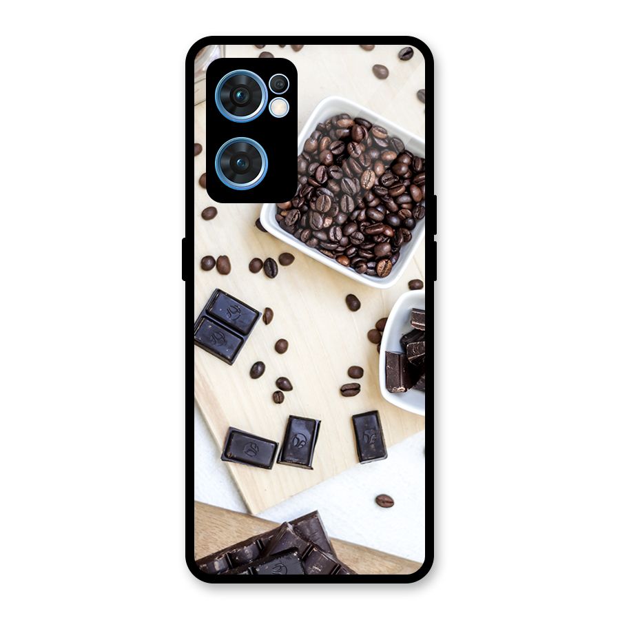Coffee Beans and Chocolate Glass Back Case for Oppo Reno7 5G